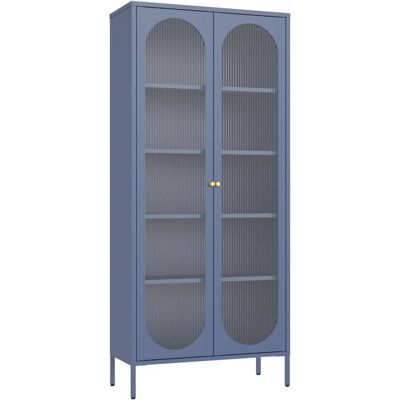 Happy Garden Armario de metal azul gris y vidrio 180cm Happy Garden Armario de metal azul gris y vidrio 180cm
