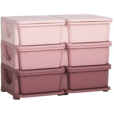 Homcom Organizador de juguetes 75x37x56.5 cm rosa Homcom Organizador de juguetes 75x37x56.5 cm rosa