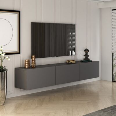 Concept Usine Mueble tv suspendido con armarios 150 cm gris antracita Concept Usine Mueble tv suspendido con armarios 150 cm gris antracita