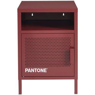 Pantone Mesita de noche metal burdeos 40 cm Pantone Mesita de noche metal burdeos 40 cm