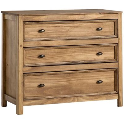 Klast Home Cómoda de madera natural 93 cm x 77 cm Klast Home Cómoda de madera natural 93 cm x 77 cm
