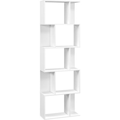 Homcom Estantería para libros 60x24x184.5 cm blanco Homcom Estantería para libros 60x24x184.5 cm blanco