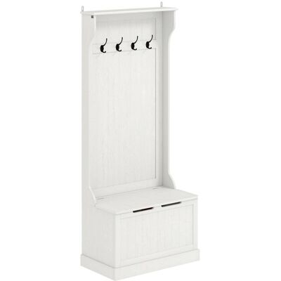 Homcom Perchero zapatero 71.5x39.5x170 cm blanco Homcom Perchero zapatero 71.5x39.5x170 cm blanco