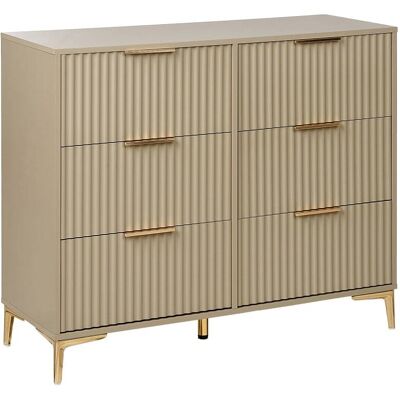 Beliani Cómoda de 6 cajones beige Beliani Cómoda de 6 cajones beige