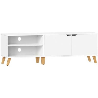 VASAGLE Mueble de tv de 2 puertas con estantes ajustables de 160 cm de blanco VASAGLE Mueble de tv de 2 puertas con estantes ajustables de 160 cm de blanco