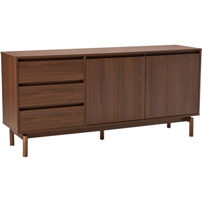 Happy Garden Buffete de madera oscura 2 puertas 3 cajones 160cm Happy Garden Buffete de madera oscura 2 puertas 3 cajones 160cm