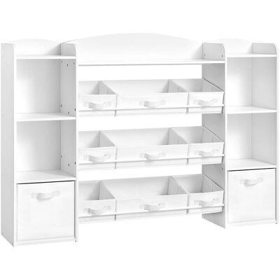SONGMICS Estantería infantil con compartimentos y cestas de color blanco SONGMICS Estantería infantil con compartimentos y cestas de color blanco