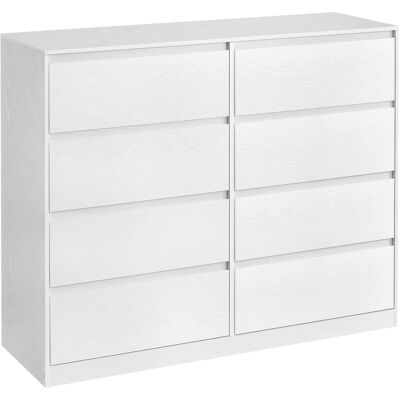 VASAGLE Cómoda de 8 cajones para dormitorio de color blanco VASAGLE Cómoda de 8 cajones para dormitorio de color blanco