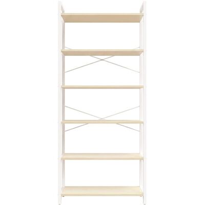 VASAGLE Librería de 6 niveles industrial de color beige natural y blanco mate VASAGLE Librería de 6 niveles industrial de color beige natural y blanco mate