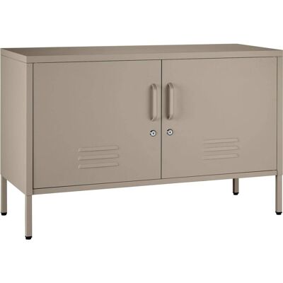 Tectake Aparador metálico de acero con cerradura 100 x 42,5 x 65 cm, gris Tectake Aparador metálico de acero con cerradura 100 x 42,5 x 65 cm, gris