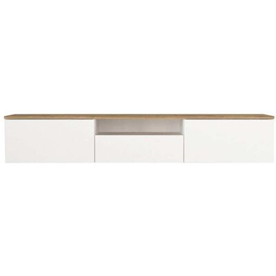 Unique Mueble de tv suspendido madera color natural claro, blanco Unique Mueble de tv suspendido madera color natural claro, blanco