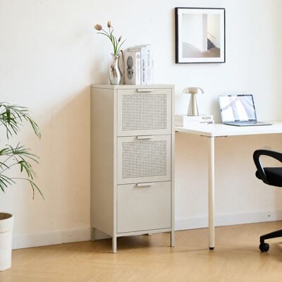 Nordlys Mueble de almacenaje 3 cajones en metal beige Nordlys Mueble de almacenaje 3 cajones en metal beige