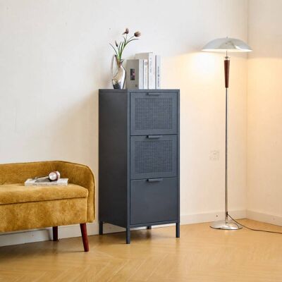 Nordlys Mueble de almacenaje 3 cajones en metal azul Nordlys Mueble de almacenaje 3 cajones en metal azul