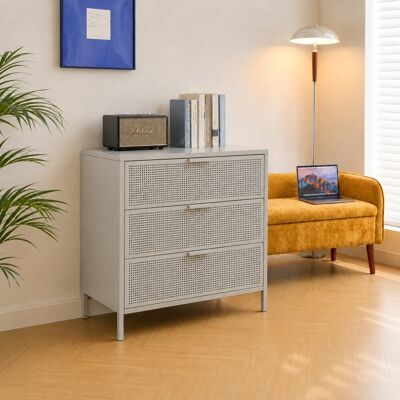 Nordlys Cajonera con 3 cajones en metal beige Nordlys Cajonera con 3 cajones en metal beige