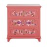 Maisons du Monde Cómoda con 3 cajones rosa con detalles decorativos multicolor