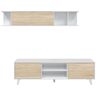 Usinestreet Mueble de TV roble canadian y blanco