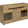 Urban Meuble Aparador LED Mueble de salón 3 puertas 3 cajones Cómoda