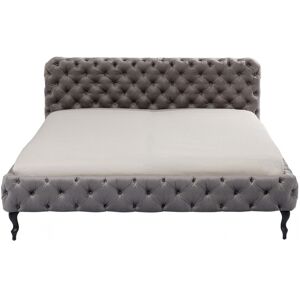 Kare Design Cama 180x200cm tapizada en terciopelo gris