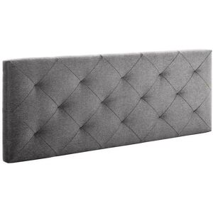 HOMN Cabecero tapizado 150x60 cm, rombos en tela gris, 8 cm de grosor