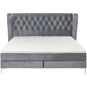 Kare Design Cama 160x200 en terciopelo gris