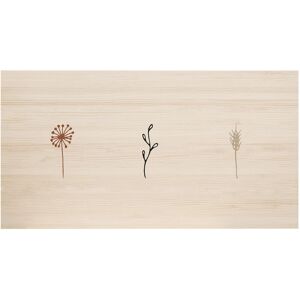 Decowood Cabecero de madera estampado motivo 'one line' natural de 105x80cm