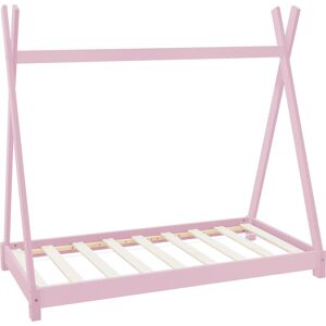 ML-Design Cama infantil madera rosa 147,5 x 137 x 77,5 cm