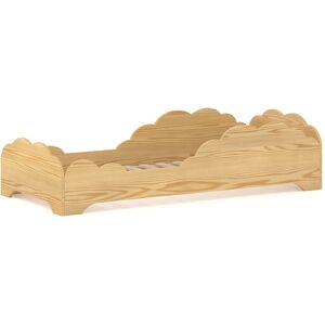 WNM Group Cama individual de pino macizo 180x80 natural