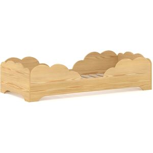 WNM Group Cama individual de pino macizo 200x90 natural