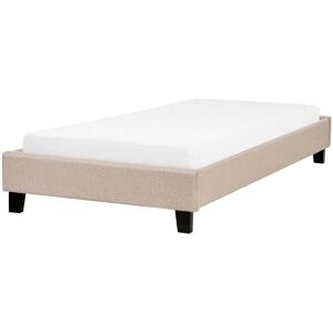 Beliani Cama para niños en tejido beige 90x200