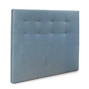 Home Heavenly Cabecero cama en tela velvet gris cama doble 150 cm