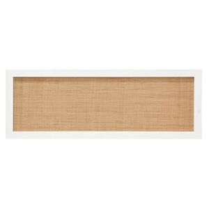 Decowood Cabecero de madera maciza y rafia en tono blanco de 160x60cm