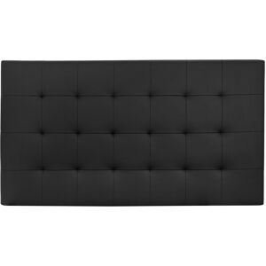 Decowood Cabecero tapizado de polipiel con pliegues en color negro de 160x80cm