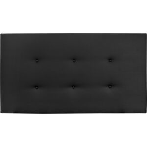 Decowood Cabecero tapizado de polipiel con botones en color negro de 160x80cm