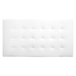Decowood Cabecero tapizado de polipiel con pliegues en color blanco de 160x80cm