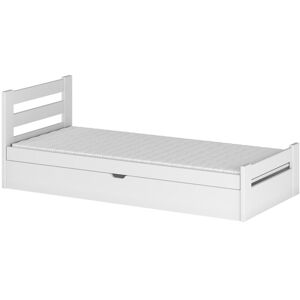 AKL FURNITURE Cama para niño Madera de pino Blanco 80x200