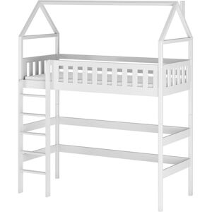 AKL FURNITURE Cama para niño Madera de pino Blanco 80x180