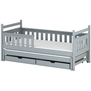 AKL FURNITURE Litera infantil de madera de pino gris 90x200