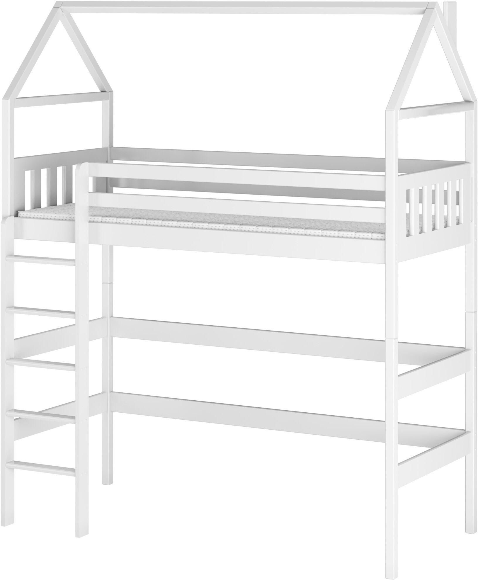 AKL FURNITURE Cama para niño Madera de pino Blanco 90x190