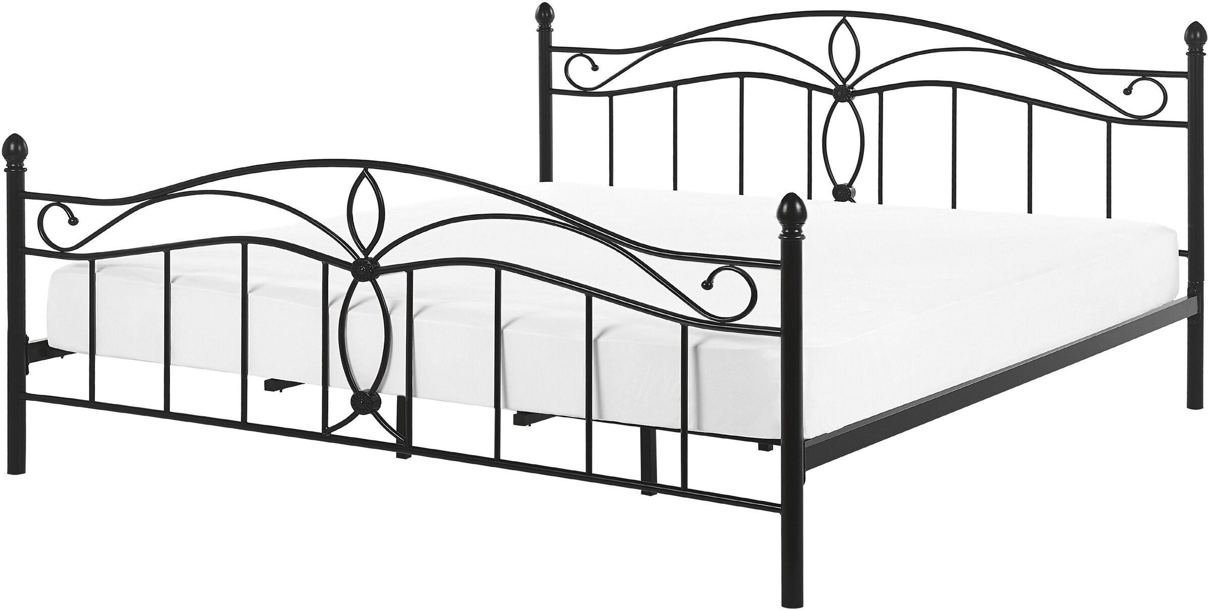 Beliani Cama matrimonial en metal negro 140x200