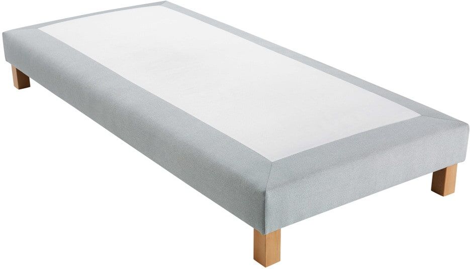 Maisons du Monde Somier tapizado gris claro 80x200