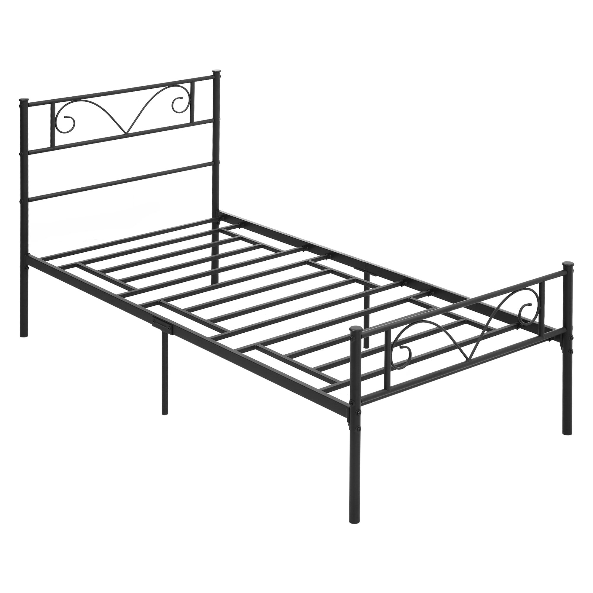 Homcom Marco de cama individual color negro 95 x 196 x 100 cm
