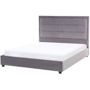 Beliani Cama de agua Terciopelo 140 x 200 cm Gris oscuro Beliani Cama de agua Terciopelo 140 x 200 cm Gris oscuro