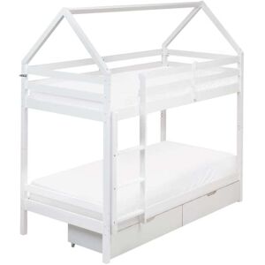 Beliani Litera de madera blanco 90x200 Beliani Litera de madera blanco 90x200