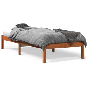 Maison Chic Cama individual madera maciza de pino marrón cera 90x190 cm Maison Chic Cama individual madera maciza de pino marrón cera 90x190 cm