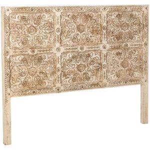 Wanderlust deco Cabecero de madera artesanal beige 160x3x120h cm Wanderlust deco Cabecero de madera artesanal beige 160x3x120h cm