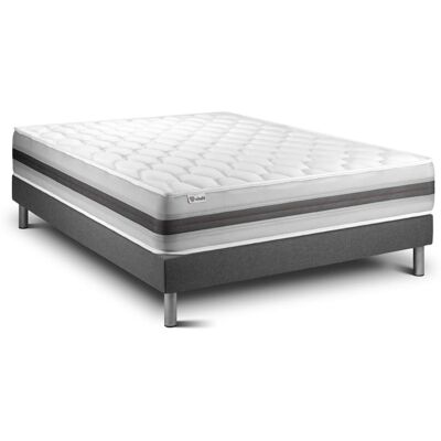 Conjunto de Cama Gris VITALIT con Muelles Ensacados y Viscoelástico Conjunto de Cama Gris VITALIT con Muelles Ensacados y Viscoelástico
