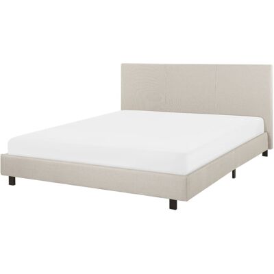 Cama Beliani Rey EU Beige Tapizada - Cama Cama Beliani Rey EU Beige Tapizada - Cama