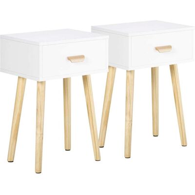 Homcom Mesitas de noche 40.5x30.5x60 cm blanco Homcom Mesitas de noche 40.5x30.5x60 cm blanco