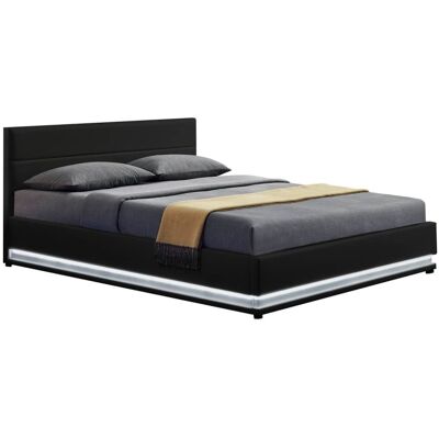 Concept Usine Cama con canapé abatible negra led 160 x 200 cm Concept Usine Cama con canapé abatible negra led 160 x 200 cm