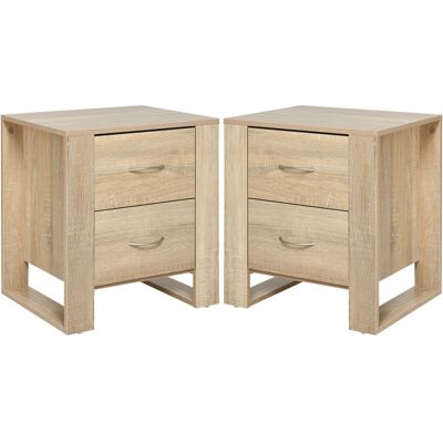 Homcom Mesitas de noche 48x39x54 cm madera natural Homcom Mesitas de noche 48x39x54 cm madera natural